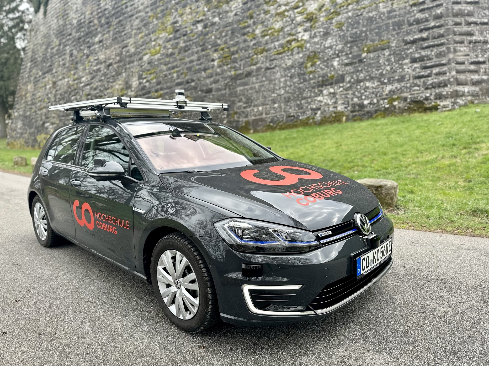 LUCCA — instrumented eGolf, front view